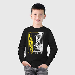 Лонгслив хлопковый детский Эрен Йегер Титан, цвет: черный — фото 2