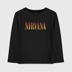 Лонгслив хлопковый детский Nirvana logo, цвет: черный