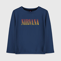 Лонгслив хлопковый детский Nirvana logo, цвет: тёмно-синий