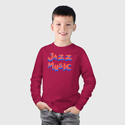 Лонгслив хлопковый детский Music jazz, цвет: маджента — фото 2