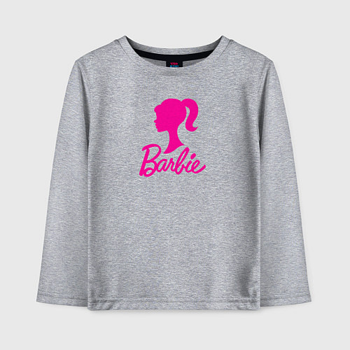 Детский лонгслив Розовый логотип Барби / Меланж – фото 1