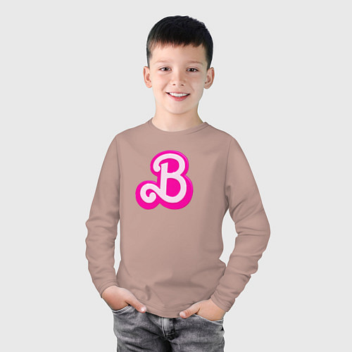 Детский лонгслив Б - значит Барби / Пыльно-розовый – фото 3