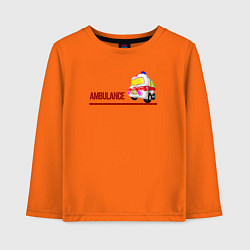 Лонгслив хлопковый детский Машинка 03, цвет: оранжевый