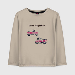 Лонгслив хлопковый детский Come together, цвет: миндальный