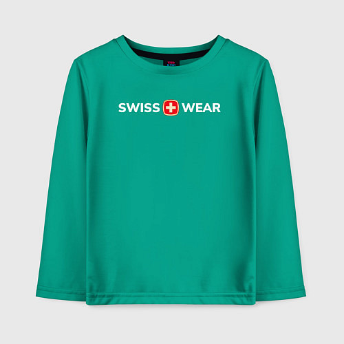 Детский лонгслив Swiss wear middle / Зеленый – фото 1