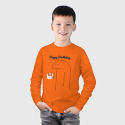 Лонгслив хлопковый детский Happy Birthday Party, цвет: оранжевый — фото 2