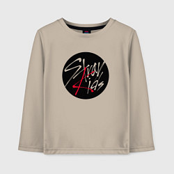 Лонгслив хлопковый детский Stray Kids logo, цвет: миндальный