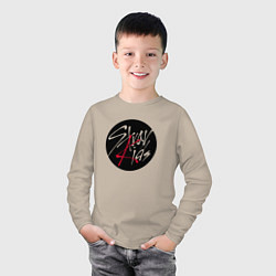 Лонгслив хлопковый детский Stray Kids logo, цвет: миндальный — фото 2