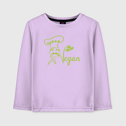 Лонгслив хлопковый детский Vegan cook, цвет: лаванда