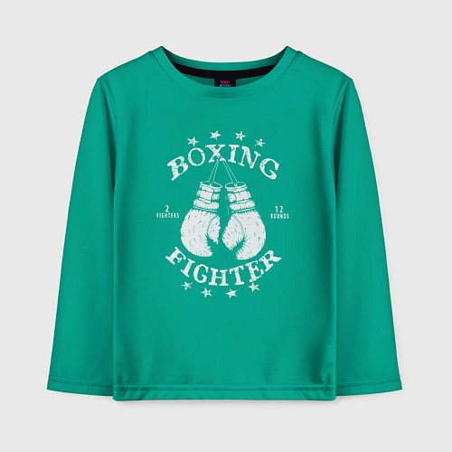 Детский лонгслив Boxing fighter / Зеленый – фото 1