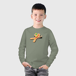 Лонгслив хлопковый детский Чужой из пряни, цвет: авокадо — фото 2