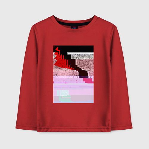 Детский лонгслив Abstract glitch / Красный – фото 1