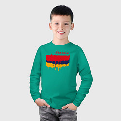 Лонгслив хлопковый детский Flag Armenia, цвет: зеленый — фото 2
