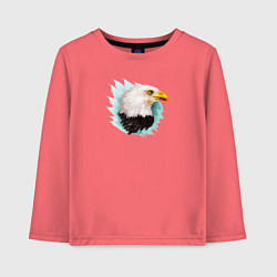 Лонгслив хлопковый детский Белоголовый орёл, цвет: коралловый