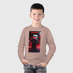 Лонгслив хлопковый детский Roblox red style, цвет: пыльно-розовый — фото 2