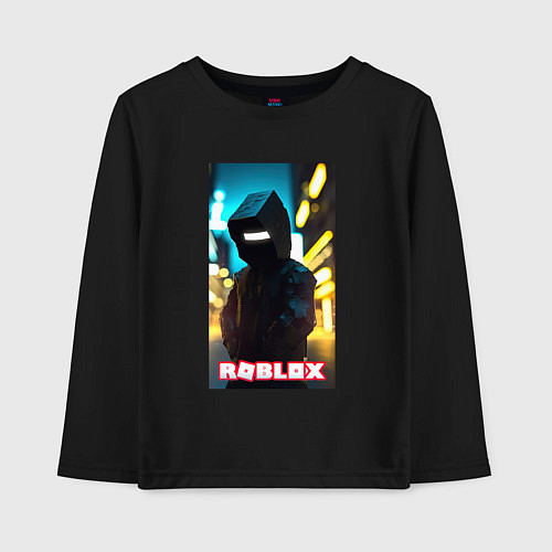 Детский лонгслив Roblox cyberpunk / Черный – фото 1