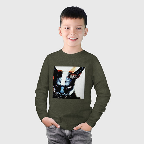 Детский лонгслив Slipkat Meowa / Меланж-хаки – фото 3