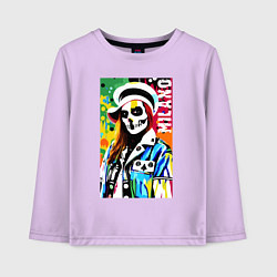 Лонгслив хлопковый детский Skeleton fashionista - Milano - pop art, цвет: лаванда