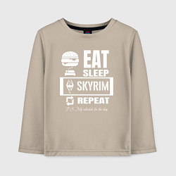 Лонгслив хлопковый детский Скайрим The Elder Scrolls, цвет: миндальный