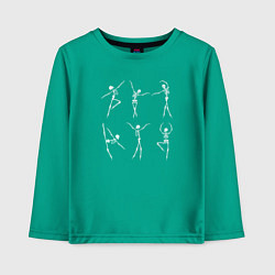 Лонгслив хлопковый детский Скелеты танцуют балет, цвет: зеленый