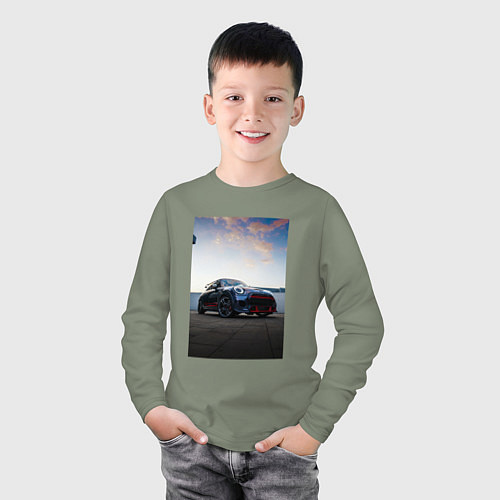 Детский лонгслив Авто на фоне неба / Авокадо – фото 3