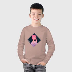 Лонгслив хлопковый детский Арт Джису из BlackPink, цвет: пыльно-розовый — фото 2