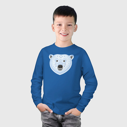 Детский лонгслив Полярный медведь / Синий – фото 3