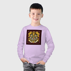 Лонгслив хлопковый детский Мой герб, цвет: лаванда — фото 2