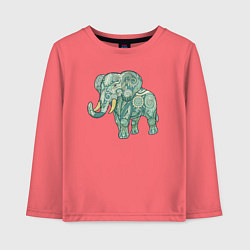 Лонгслив хлопковый детский Magic elephant, цвет: коралловый