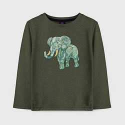 Лонгслив хлопковый детский Magic elephant, цвет: меланж-хаки
