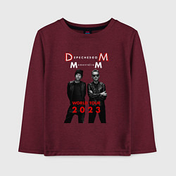 Лонгслив хлопковый детский Depeche Mode 2023 Memento Mori - Dave & Martin 04, цвет: меланж-бордовый