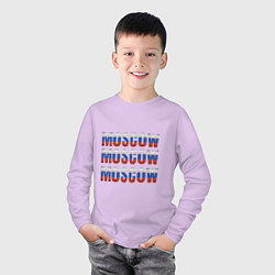 Лонгслив хлопковый детский Moscow триколор, цвет: лаванда — фото 2