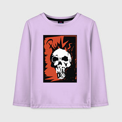 Лонгслив хлопковый детский Punks skull, цвет: лаванда