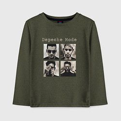 Лонгслив хлопковый детский Depeche Mode - Violator Live 01, цвет: меланж-хаки