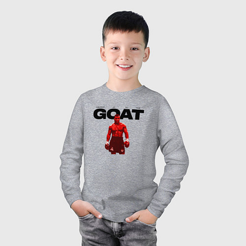 Детский лонгслив GOAT - Mike Tyson / Меланж – фото 3