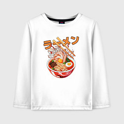 Лонгслив хлопковый детский Ramen Рамен, цвет: белый