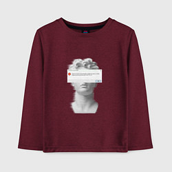 Лонгслив хлопковый детский Антиной error, цвет: меланж-бордовый