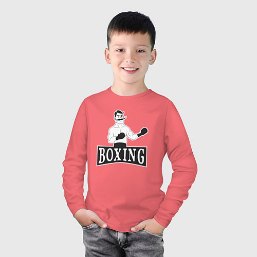 Детский лонгслив Boxing man / Коралловый – фото 3