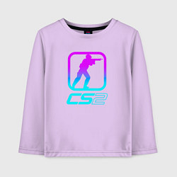 Лонгслив хлопковый детский КС 2 неоновый, цвет: лаванда