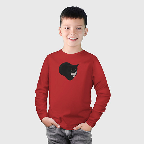 Детский лонгслив Maxwell cat / Красный – фото 3