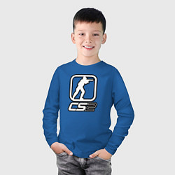 Лонгслив хлопковый детский CS2 logo, цвет: синий — фото 2