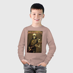 Лонгслив хлопковый детский Megadeth - skeleton - heavy metal, цвет: пыльно-розовый — фото 2