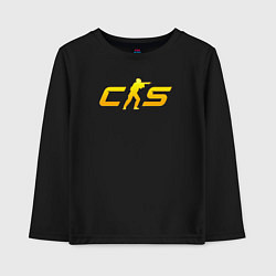 Лонгслив хлопковый детский CS2 yellow logo, цвет: черный