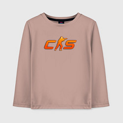 Лонгслив хлопковый детский CS 2 orange logo, цвет: пыльно-розовый