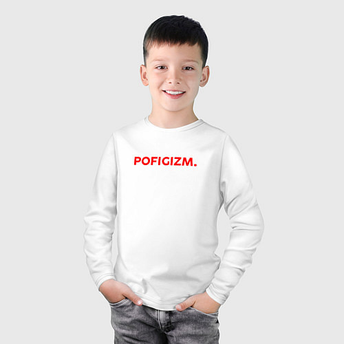 Детский лонгслив Pofigizm / Белый – фото 3