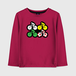 Лонгслив хлопковый детский Велосипедная гонка, цвет: маджента