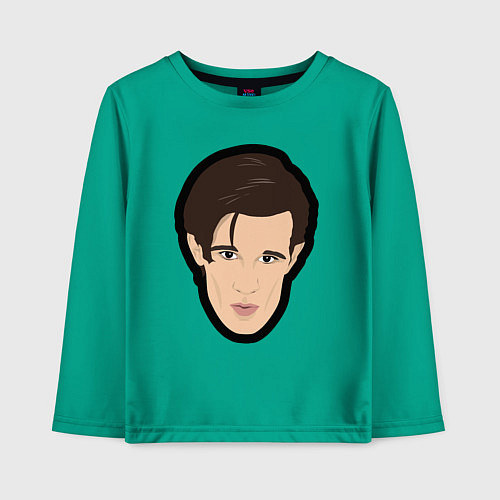 Детский лонгслив Мэтт Смит / Зеленый – фото 1