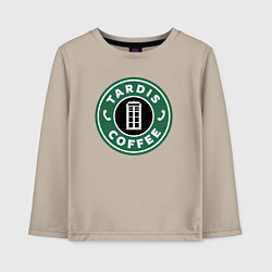 Лонгслив хлопковый детский Tardis coffee, цвет: миндальный