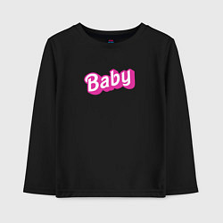 Лонгслив хлопковый детский Baby: pink barbie style, цвет: черный