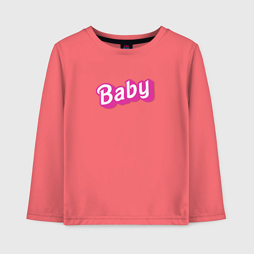 Детский лонгслив Baby: pink barbie style / Коралловый – фото 1